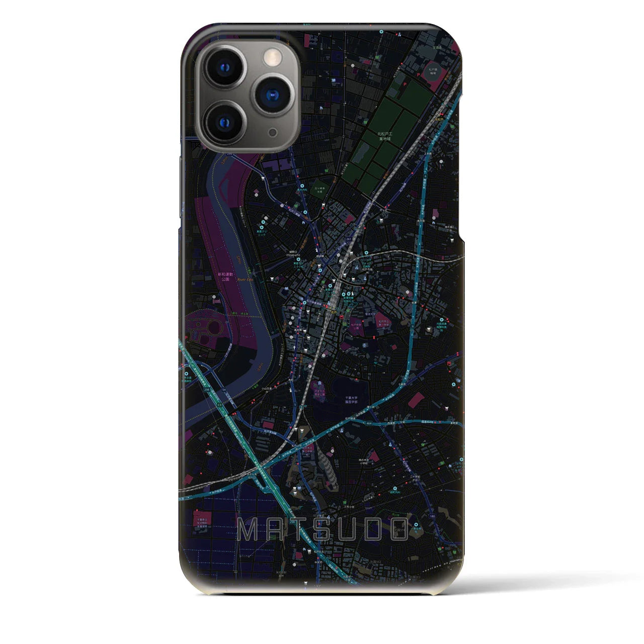 【松戸(千葉県)】地図柄iPhoneケース(バックカバータイプ)