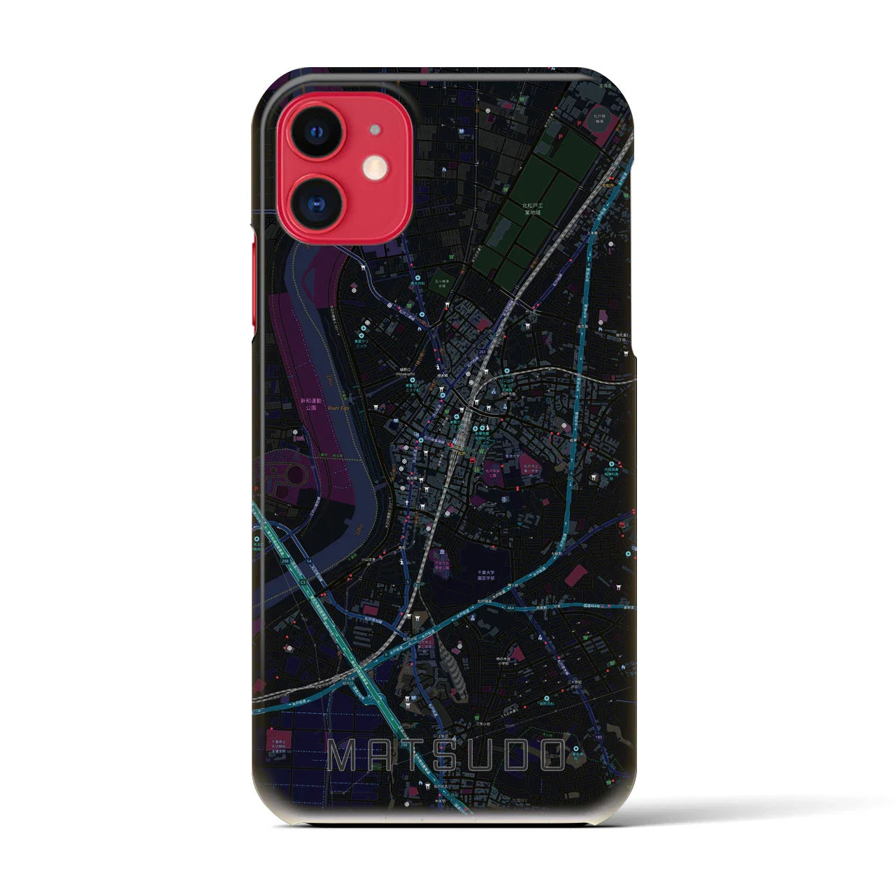 【松戸(千葉県)】地図柄iPhoneケース(バックカバータイプ)