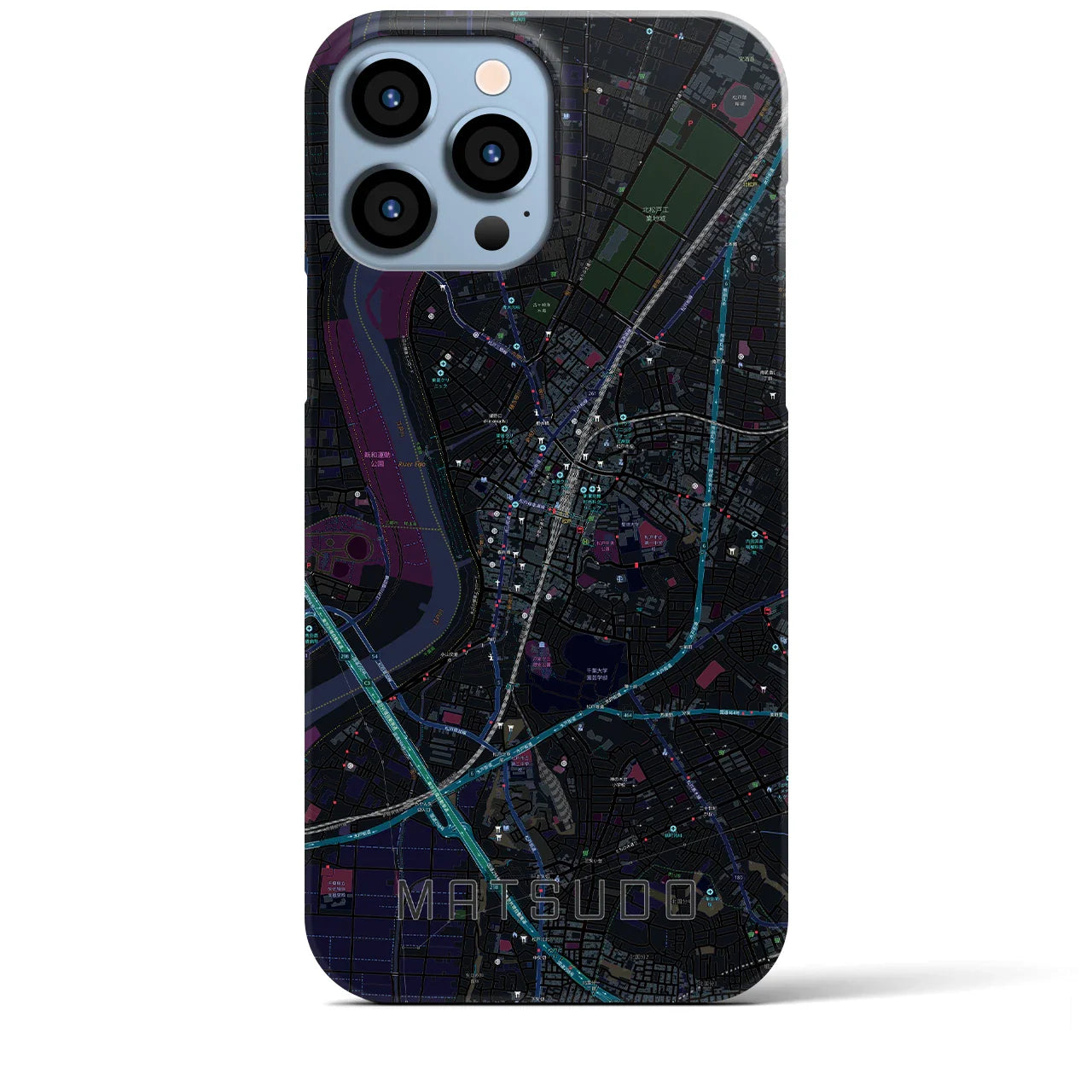 【松戸(千葉県)】地図柄iPhoneケース(バックカバータイプ)