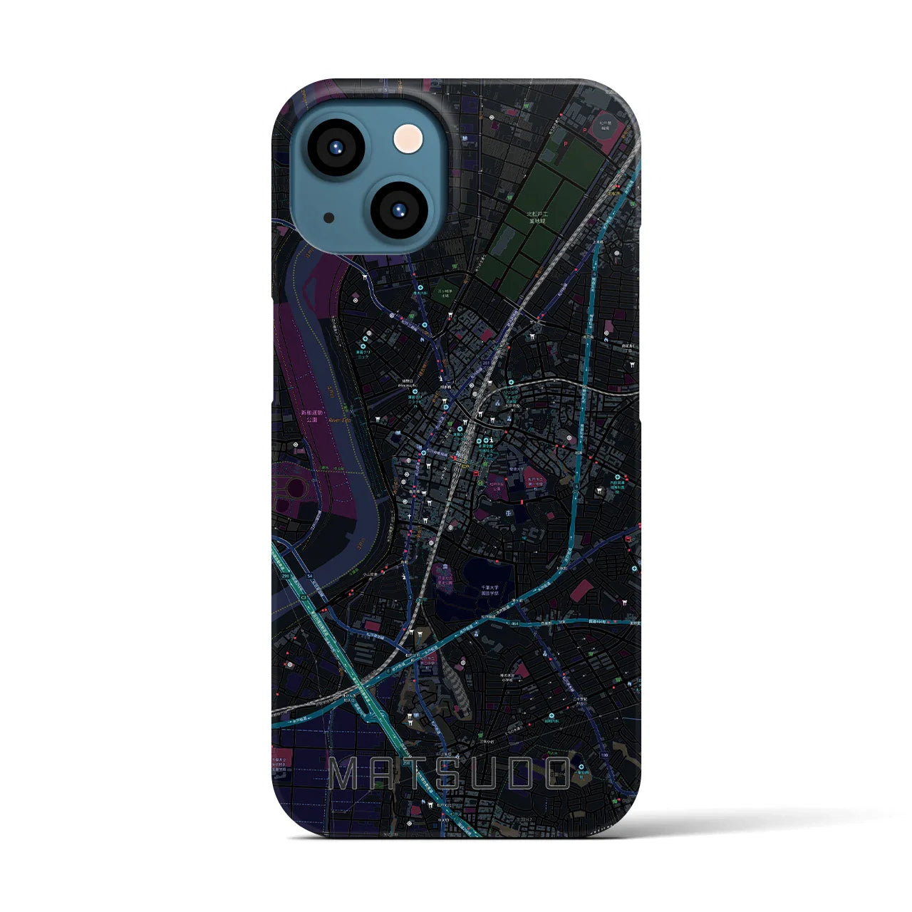 【松戸(千葉県)】地図柄iPhoneケース(バックカバータイプ)