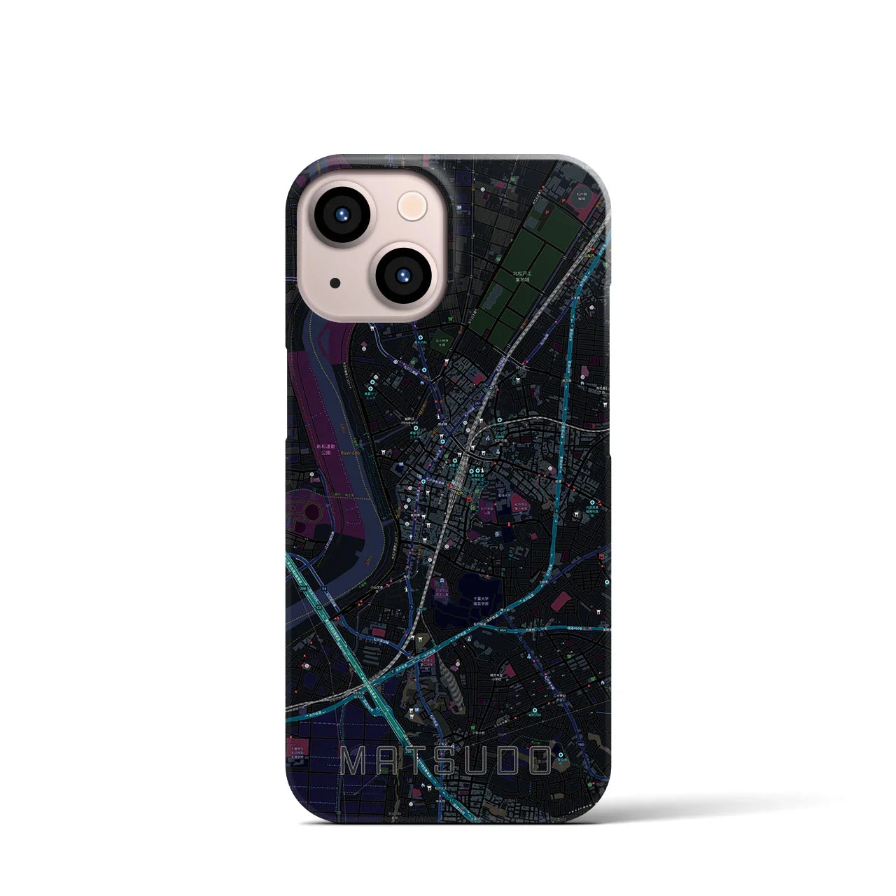【松戸(千葉県)】地図柄iPhoneケース(バックカバータイプ)