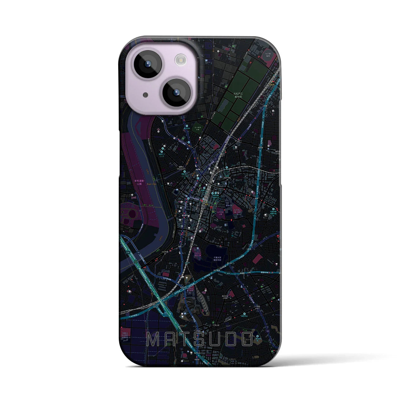 【松戸(千葉県)】地図柄iPhoneケース(バックカバータイプ)