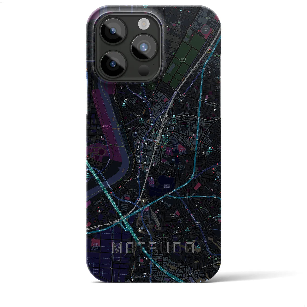 【松戸(千葉県)】地図柄iPhoneケース(バックカバータイプ)