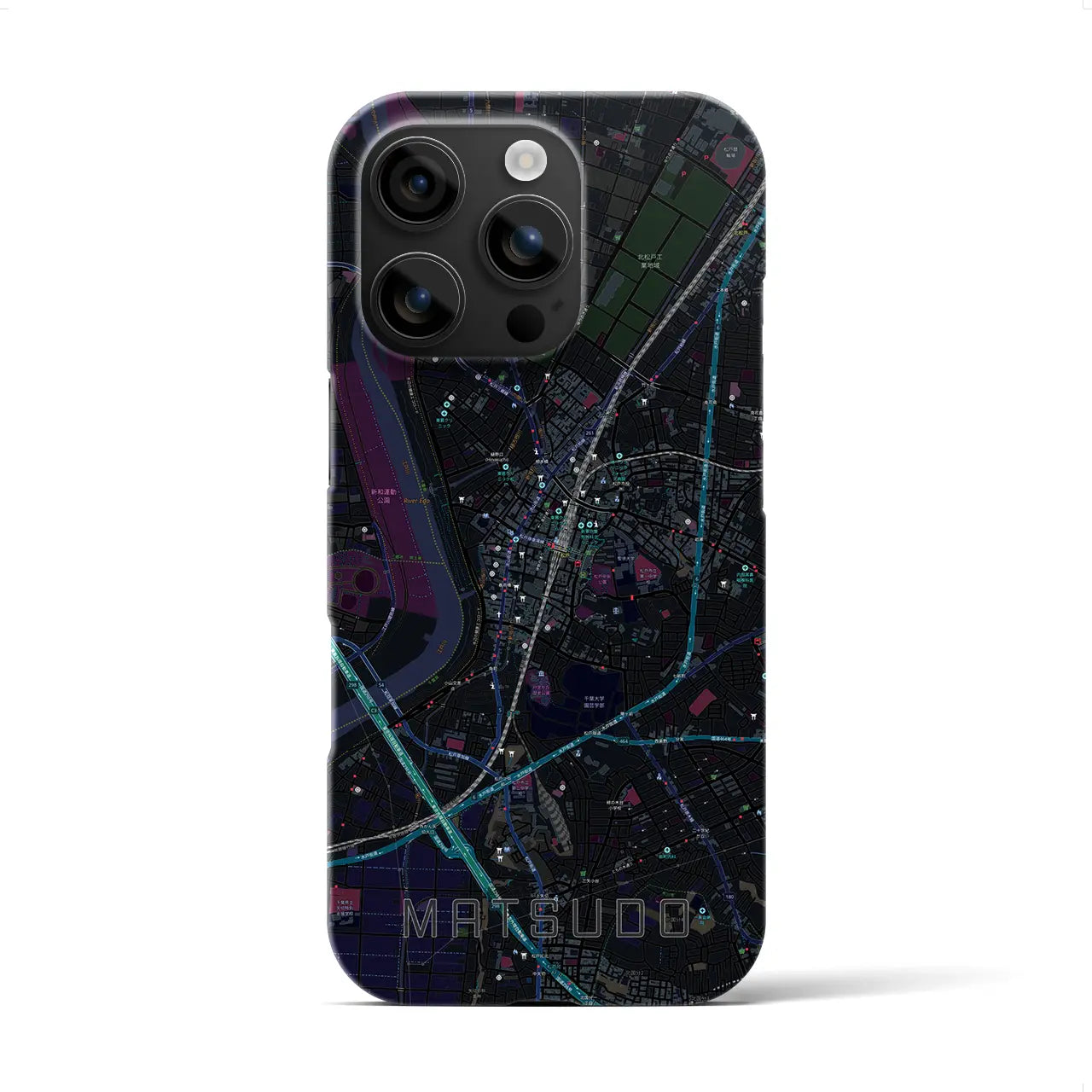 【松戸(千葉県)】地図柄iPhoneケース(バックカバータイプ)