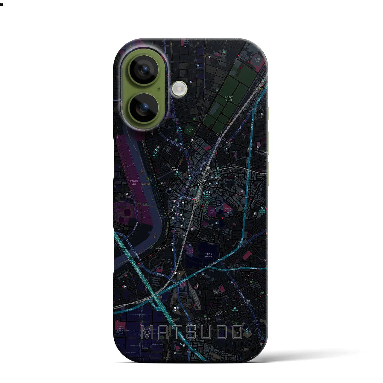 【松戸(千葉県)】地図柄iPhoneケース(バックカバータイプ)