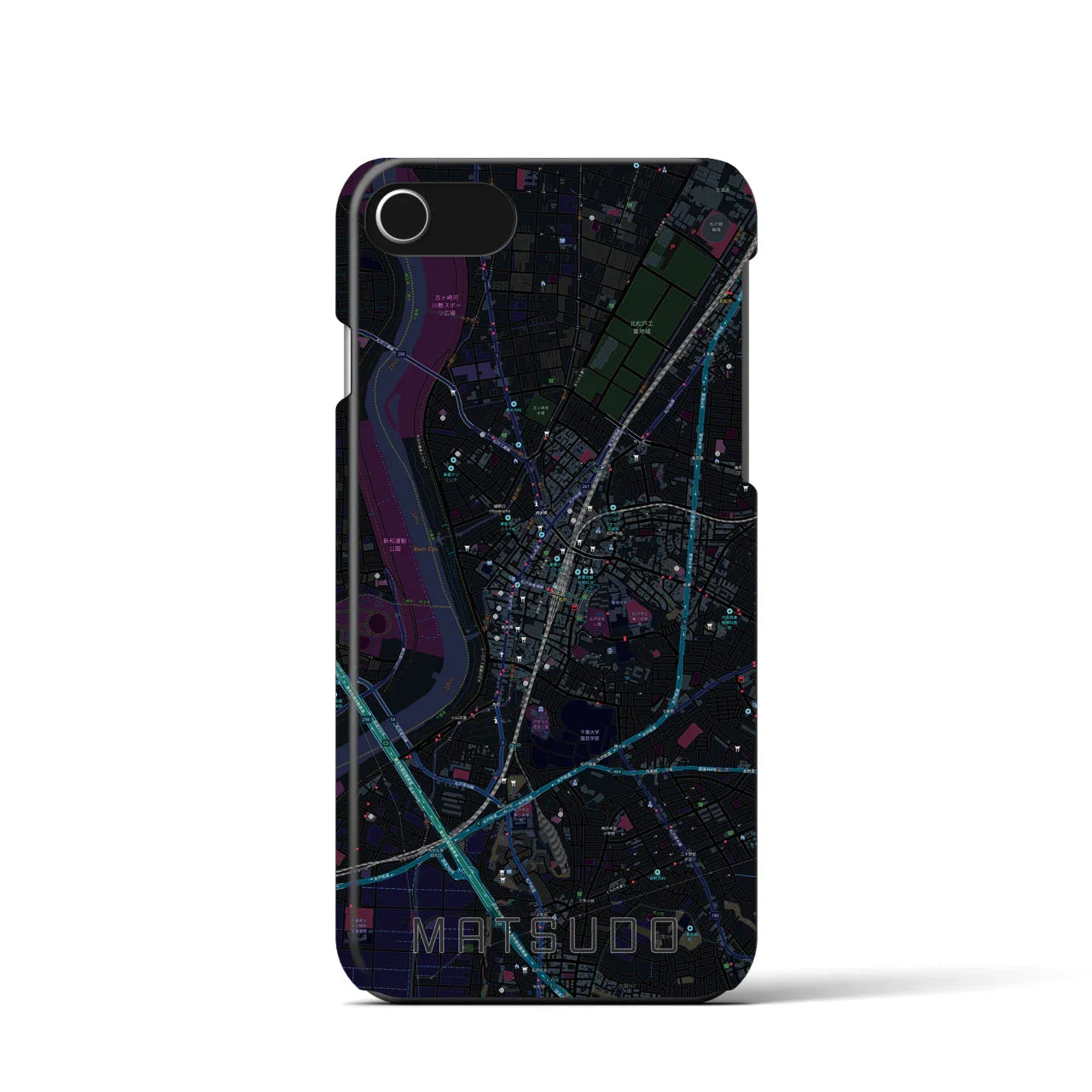 【松戸(千葉県)】地図柄iPhoneケース(バックカバータイプ)