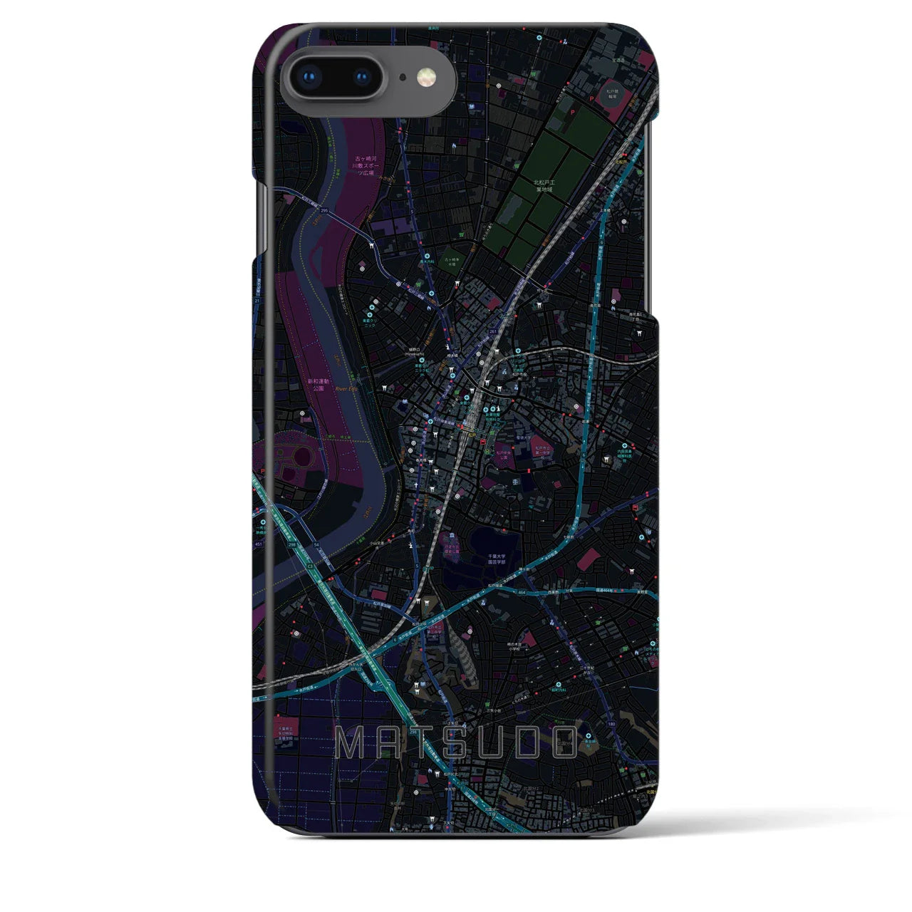【松戸(千葉県)】地図柄iPhoneケース(バックカバータイプ)