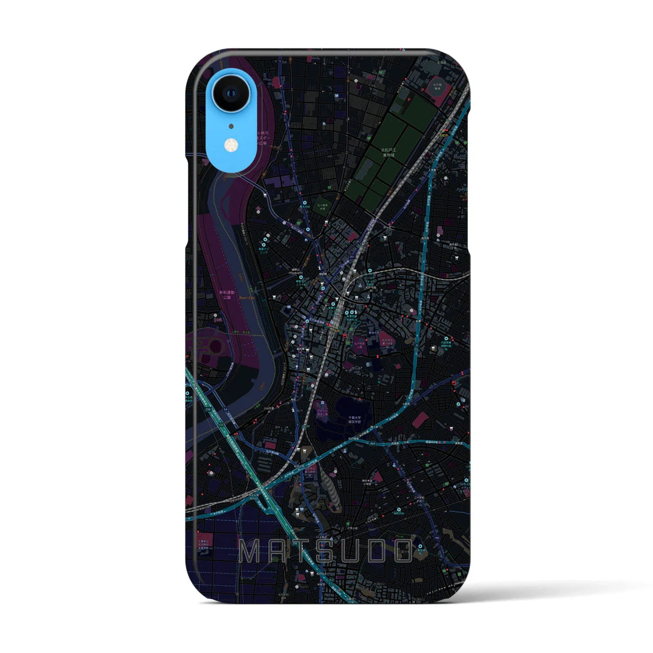 【松戸(千葉県)】地図柄iPhoneケース(バックカバータイプ)