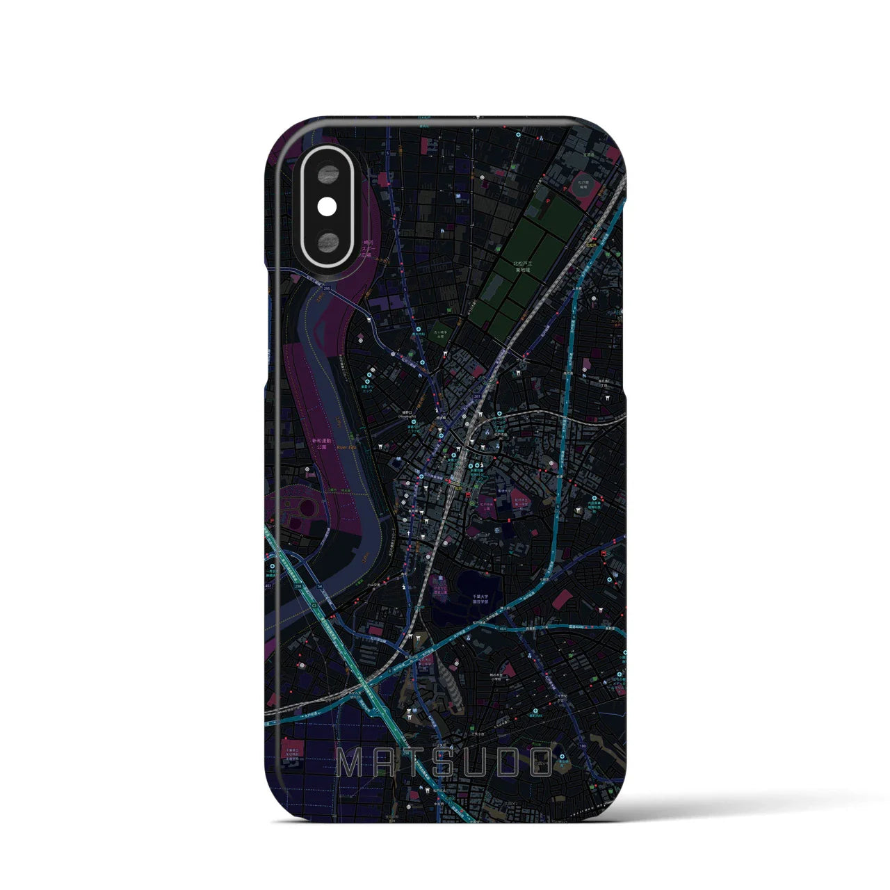 【松戸(千葉県)】地図柄iPhoneケース(バックカバータイプ)