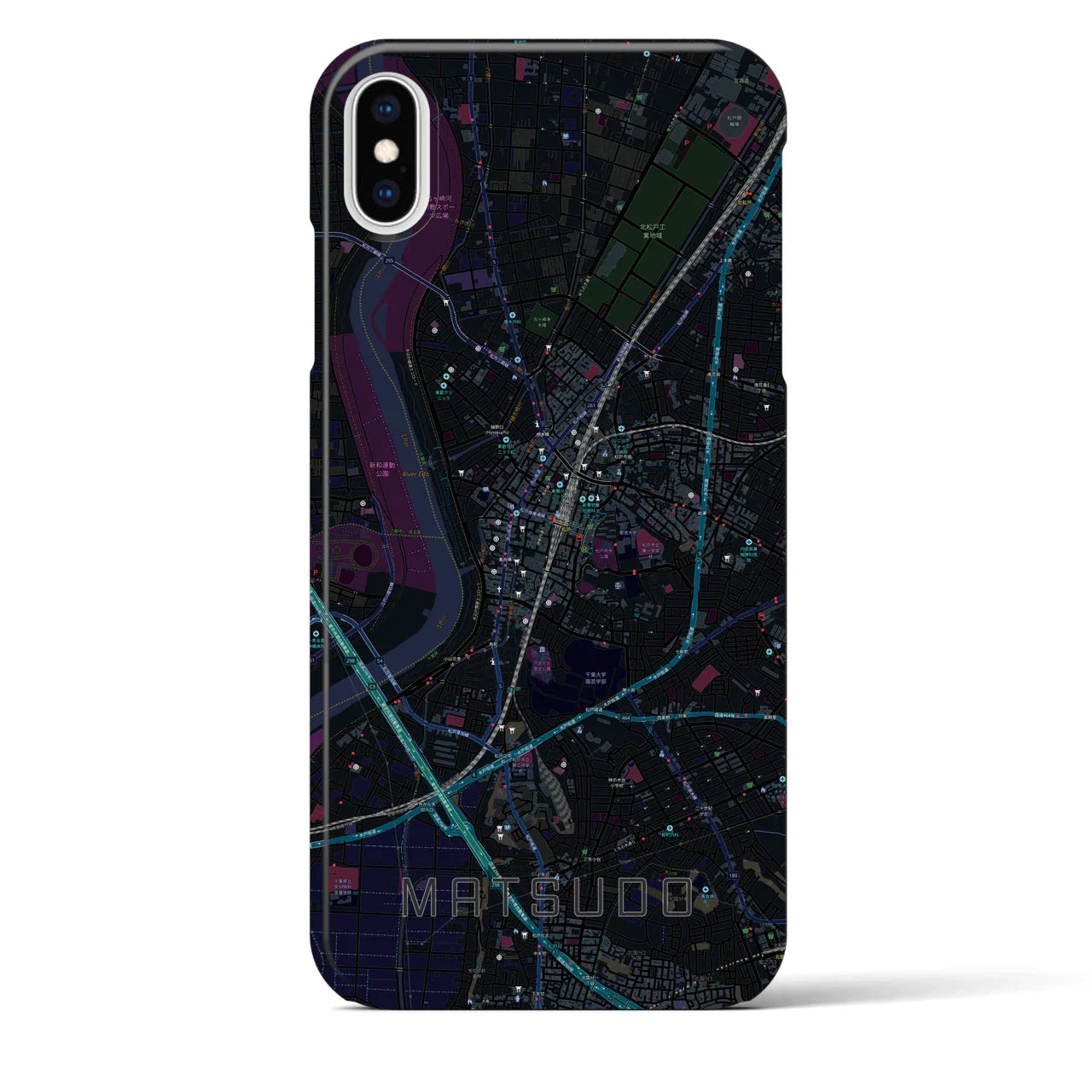 【松戸(千葉県)】地図柄iPhoneケース(バックカバータイプ)