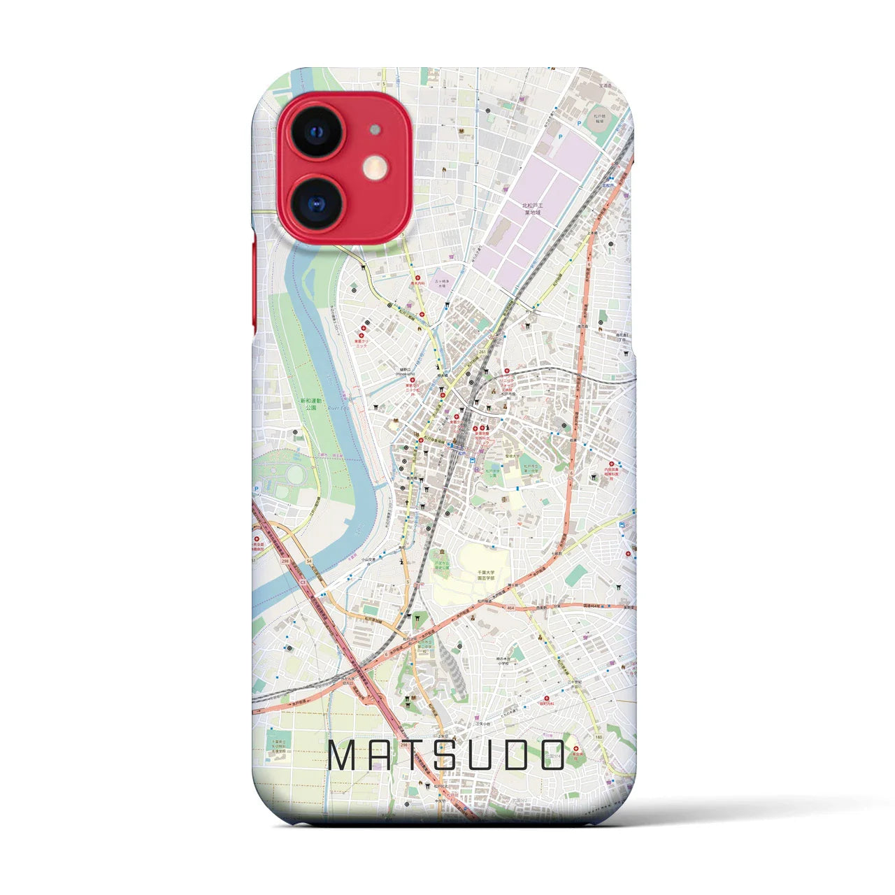 【松戸(千葉県)】地図柄iPhoneケース(バックカバータイプ)