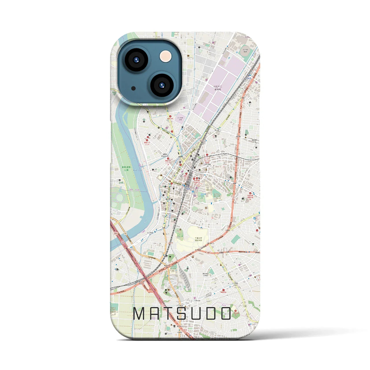 【松戸(千葉県)】地図柄iPhoneケース(バックカバータイプ)