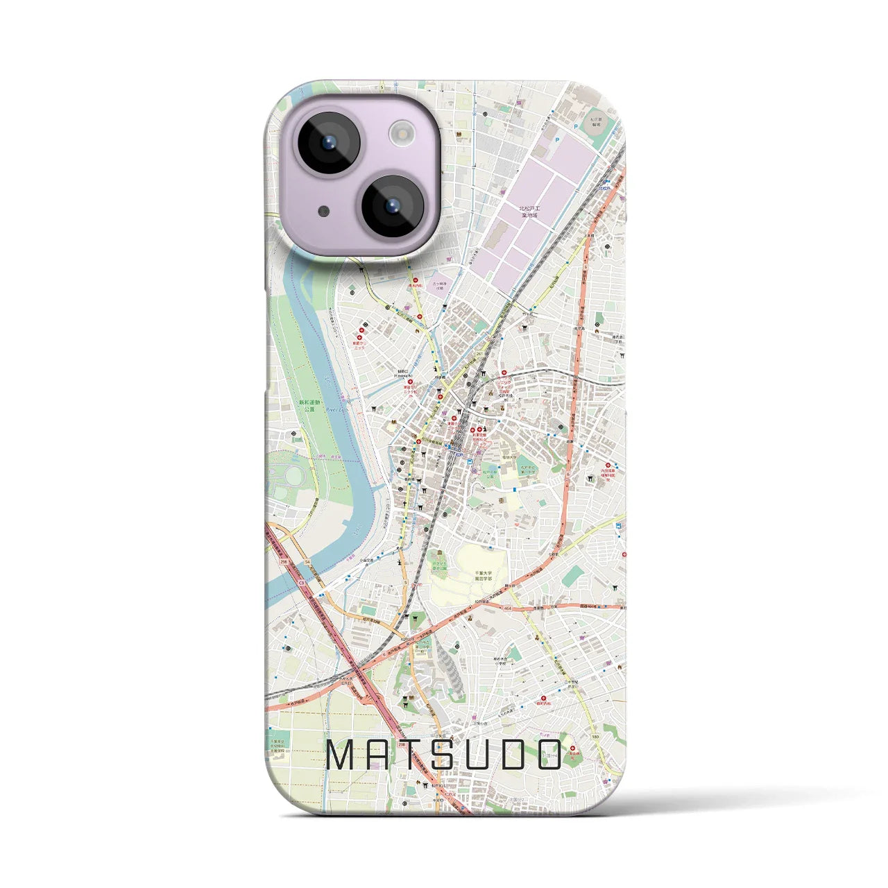 【松戸(千葉県)】地図柄iPhoneケース(バックカバータイプ)