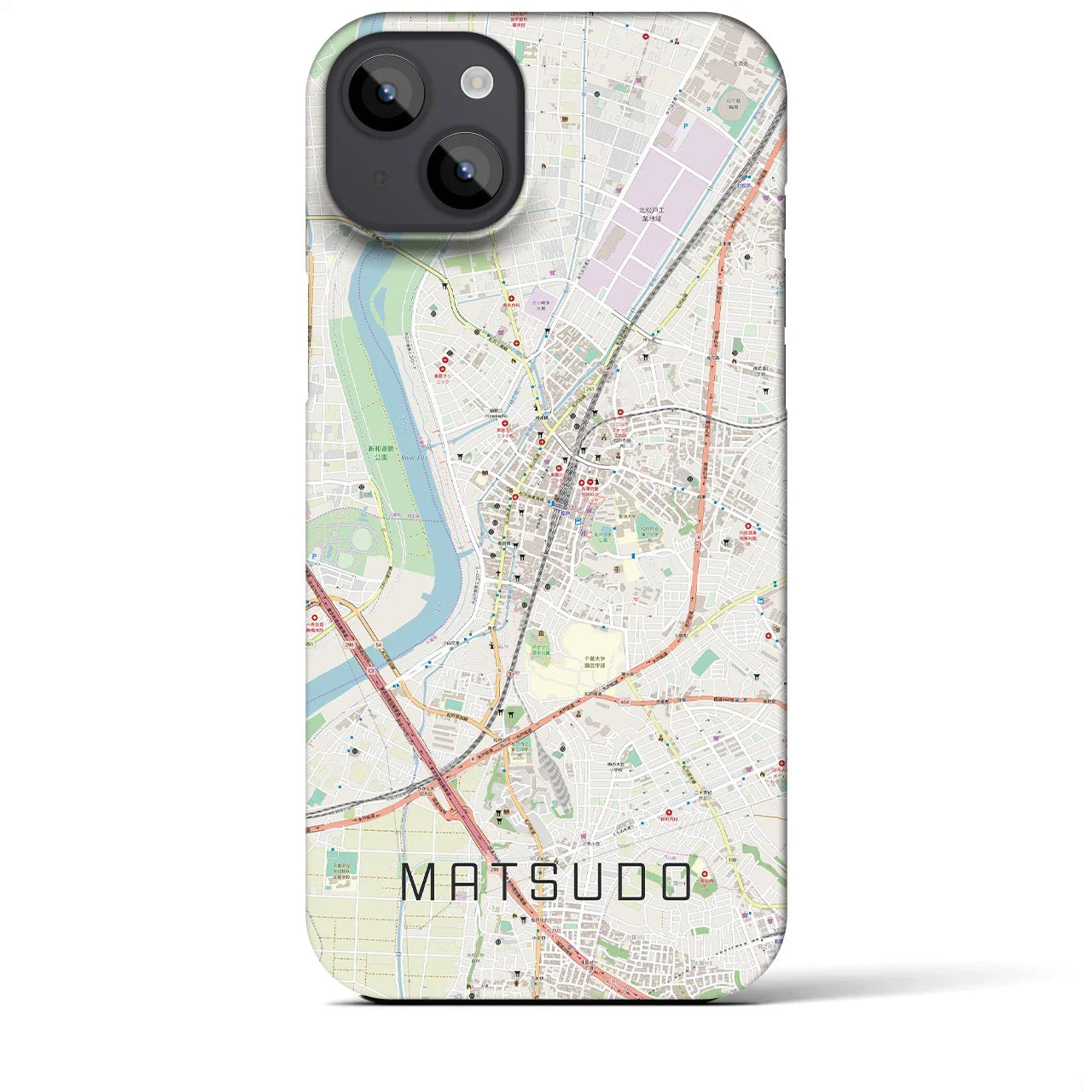 【松戸(千葉県)】地図柄iPhoneケース(バックカバータイプ)