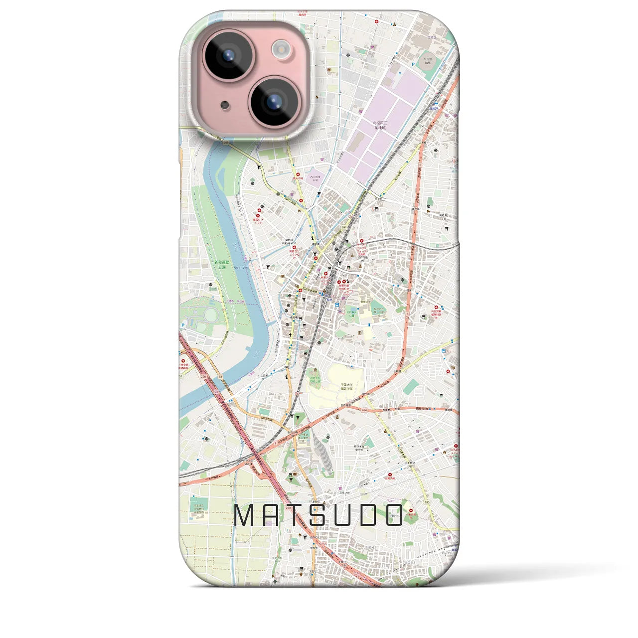 【松戸(千葉県)】地図柄iPhoneケース(バックカバータイプ)