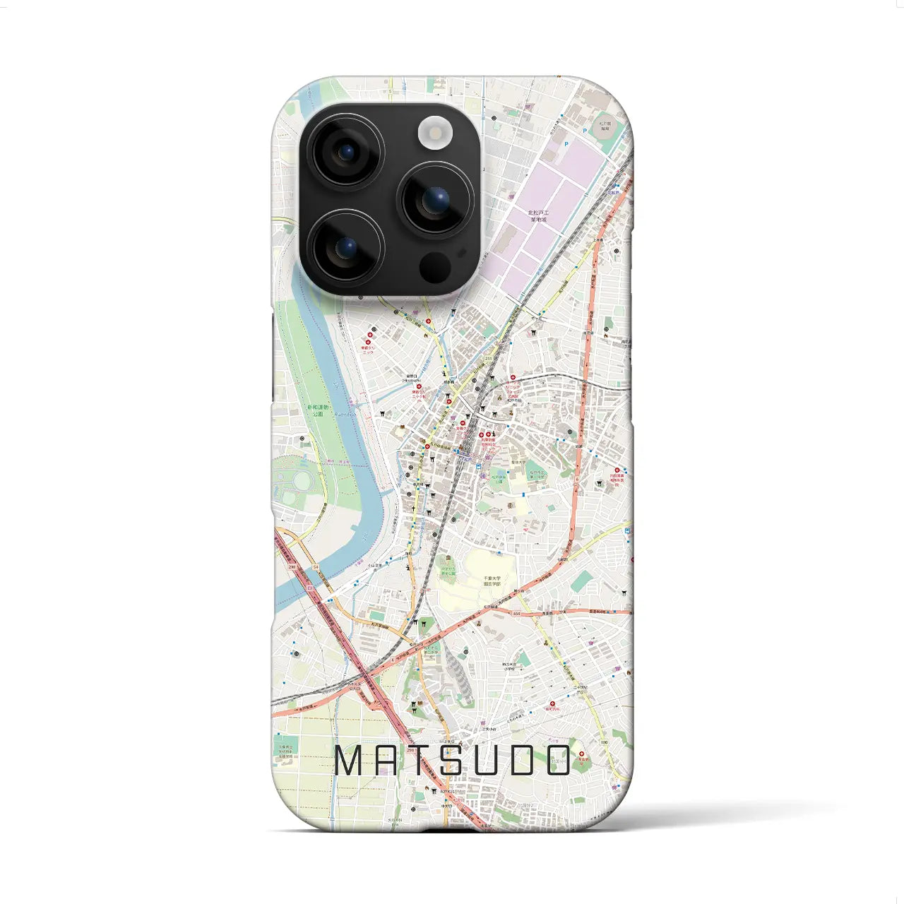 【松戸(千葉県)】地図柄iPhoneケース(バックカバータイプ)