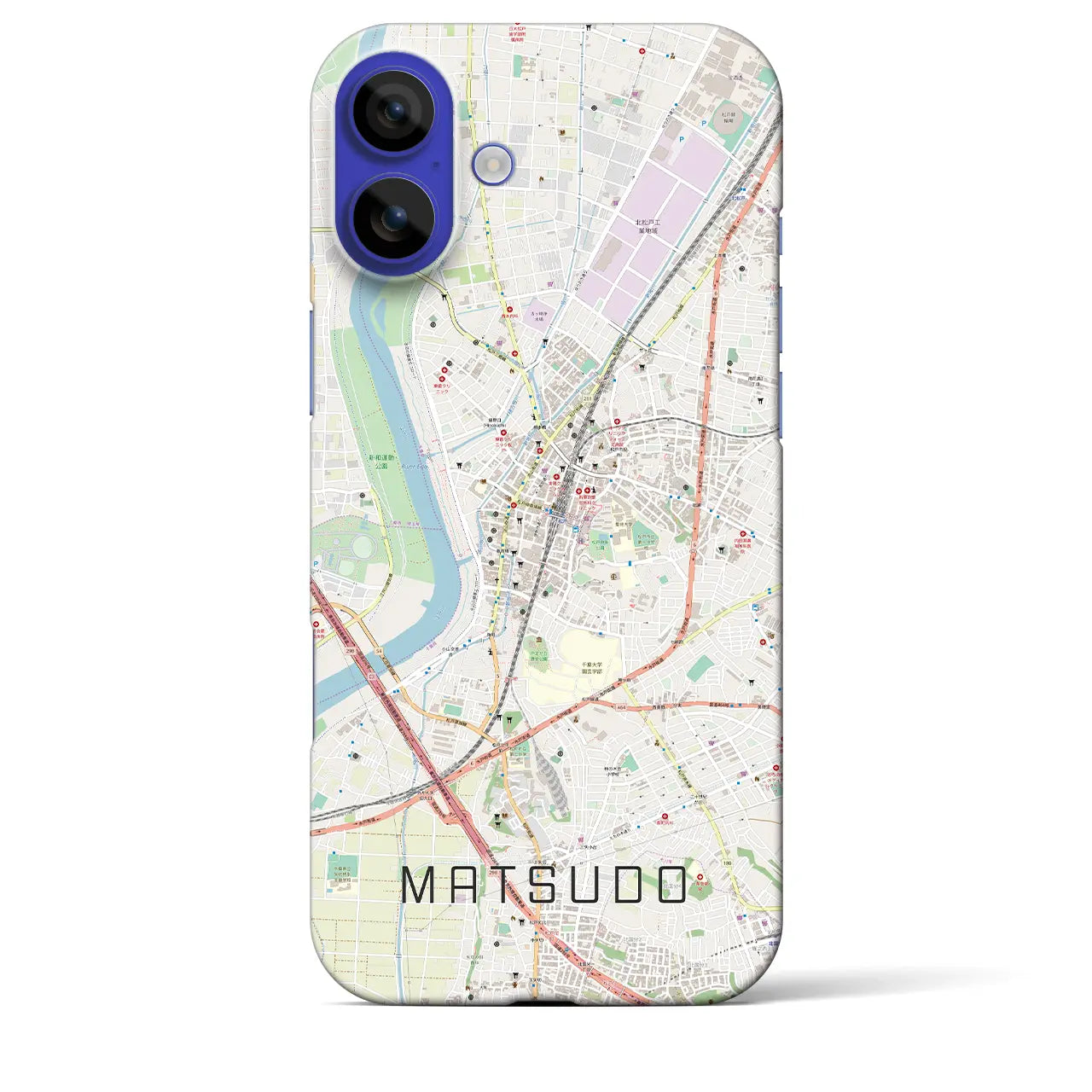 【松戸(千葉県)】地図柄iPhoneケース(バックカバータイプ)ナチュラル・iPhone 16 Pro Max 用