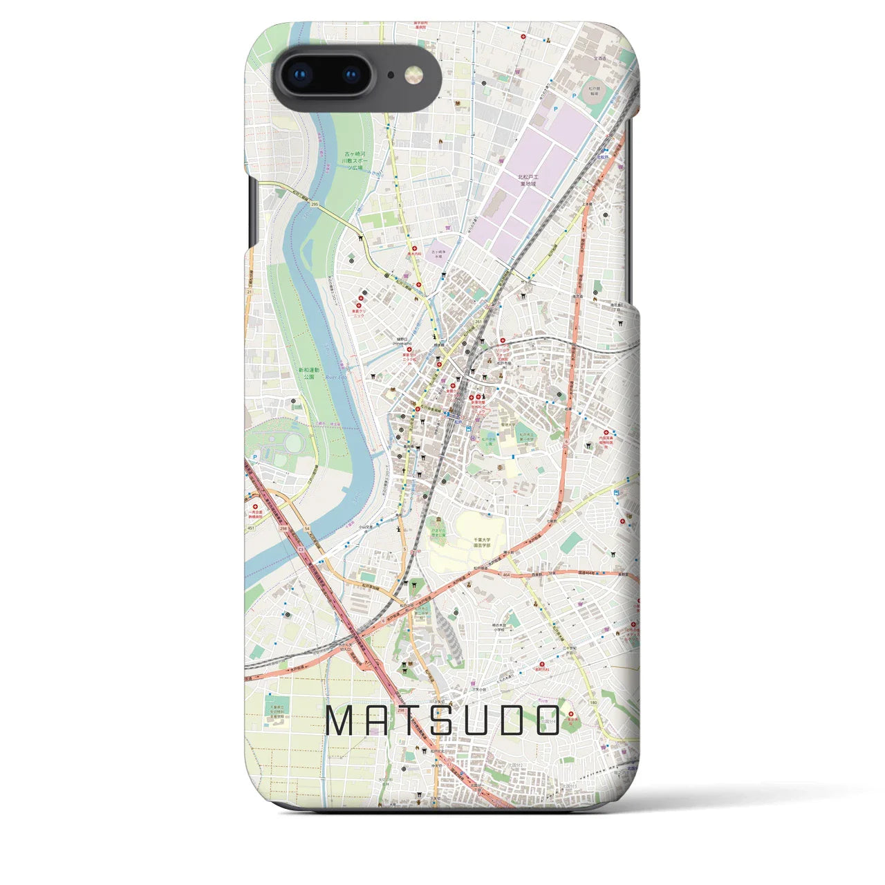 【松戸(千葉県)】地図柄iPhoneケース(バックカバータイプ)