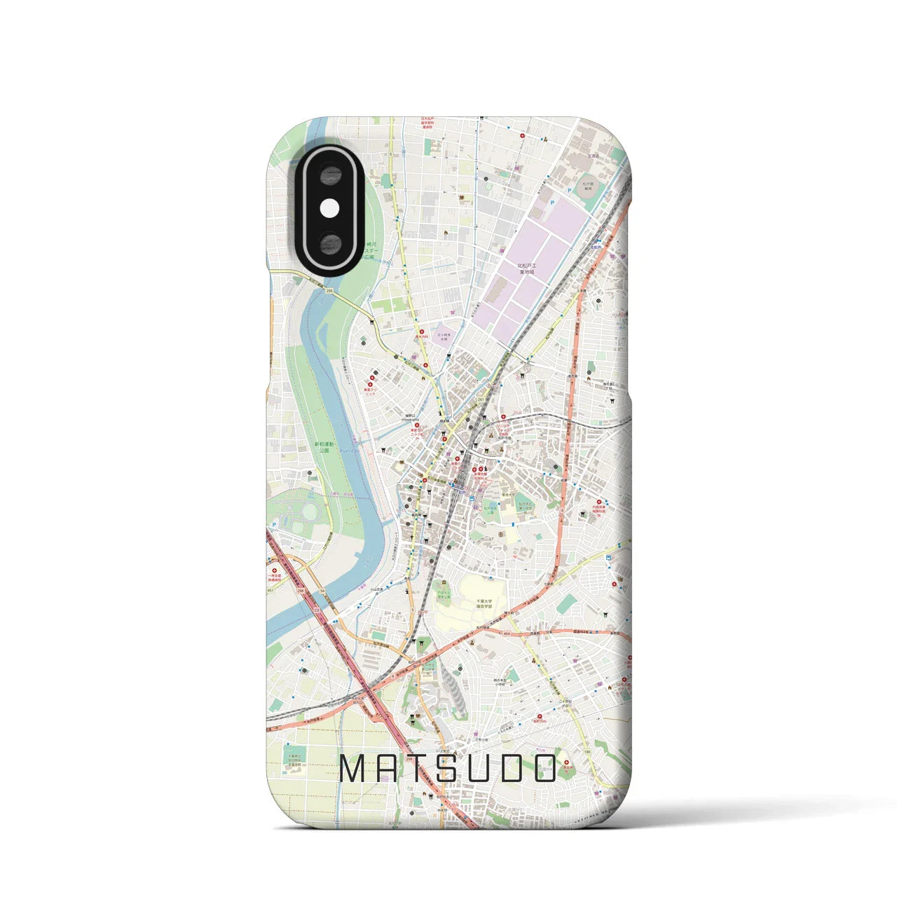 【松戸(千葉県)】地図柄iPhoneケース(バックカバータイプ)