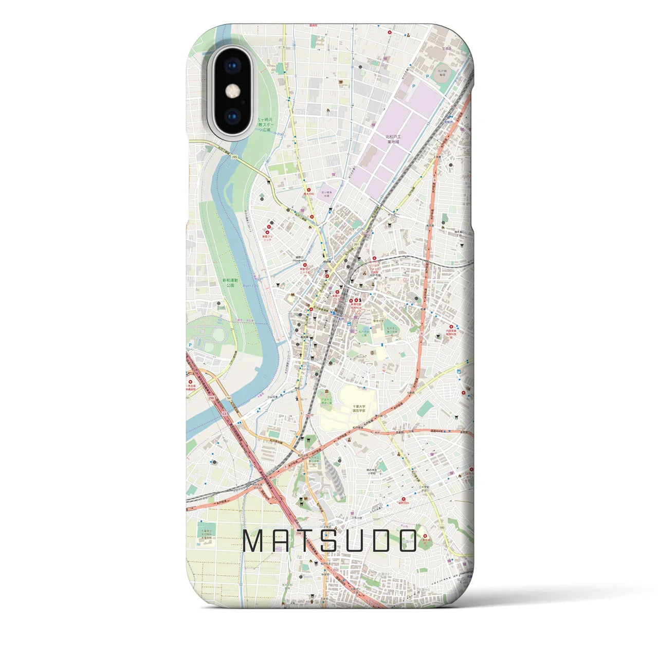【松戸(千葉県)】地図柄iPhoneケース(バックカバータイプ)
