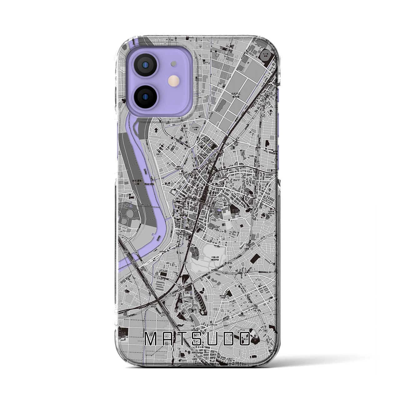 【松戸(千葉県)】地図柄iPhoneケース(クリアタイプ)