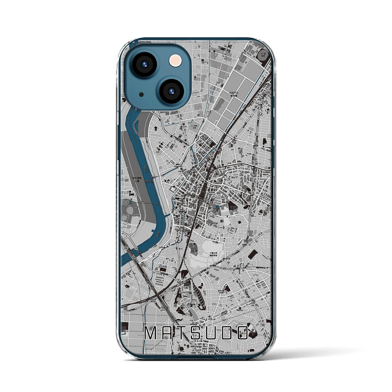 【松戸(千葉県)】地図柄iPhoneケース(クリアタイプ)