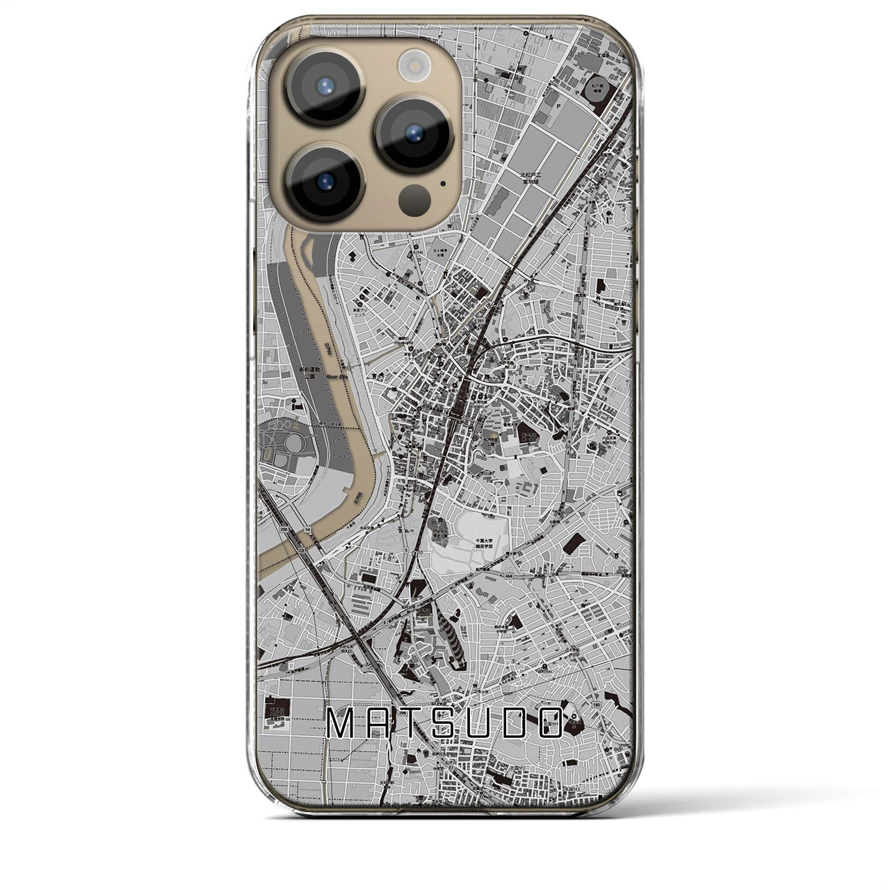 【松戸(千葉県)】地図柄iPhoneケース(クリアタイプ)