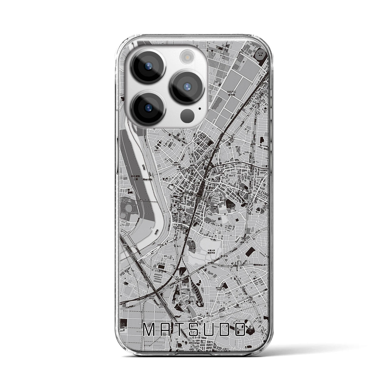 【松戸(千葉県)】地図柄iPhoneケース(クリアタイプ)
