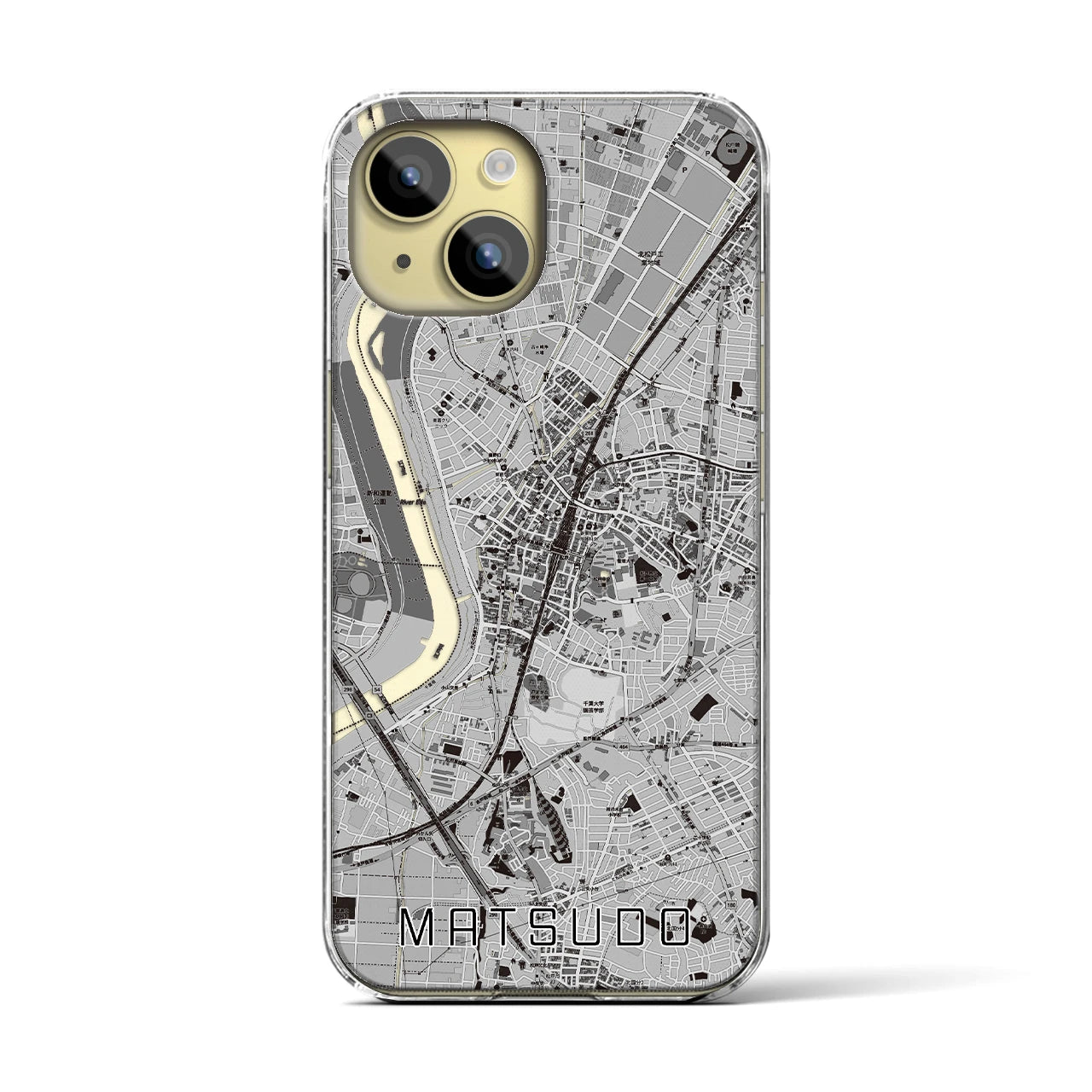 【松戸(千葉県)】地図柄iPhoneケース(クリアタイプ)