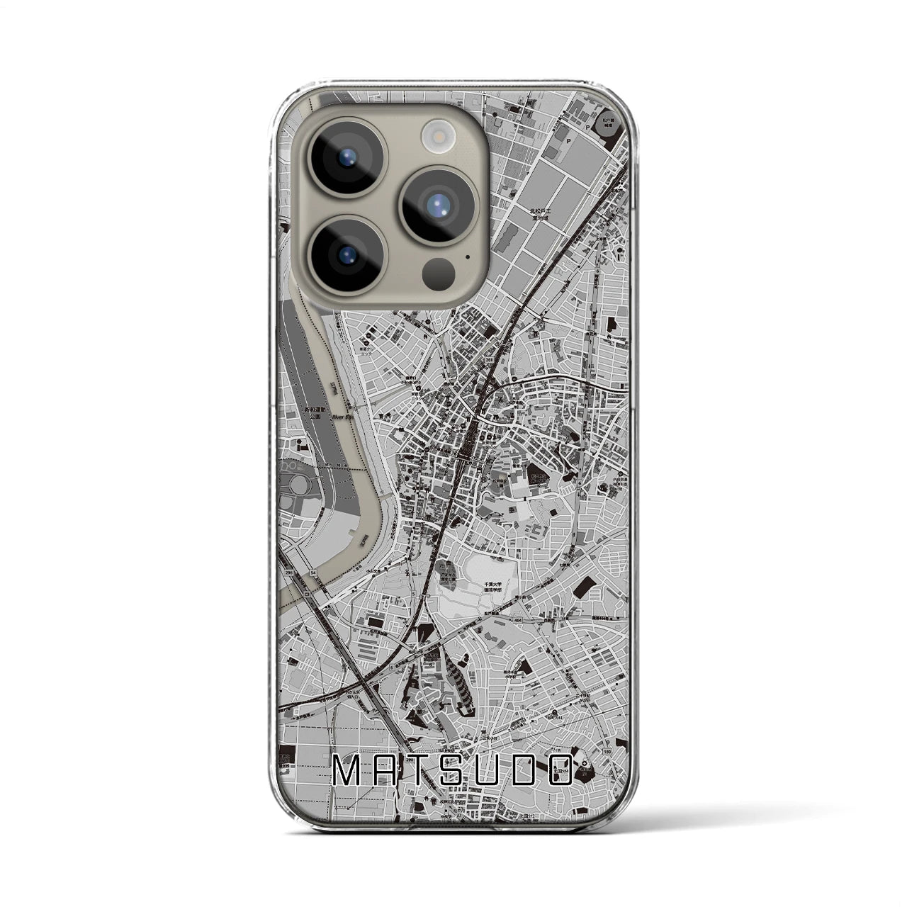 【松戸(千葉県)】地図柄iPhoneケース(クリアタイプ)