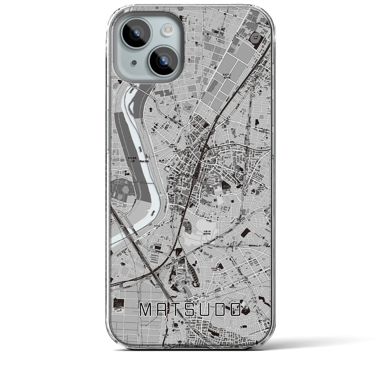 【松戸(千葉県)】地図柄iPhoneケース(クリアタイプ)