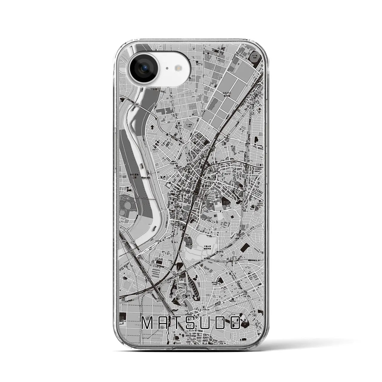 【松戸(千葉県)】地図柄iPhoneケース(クリアタイプ)
