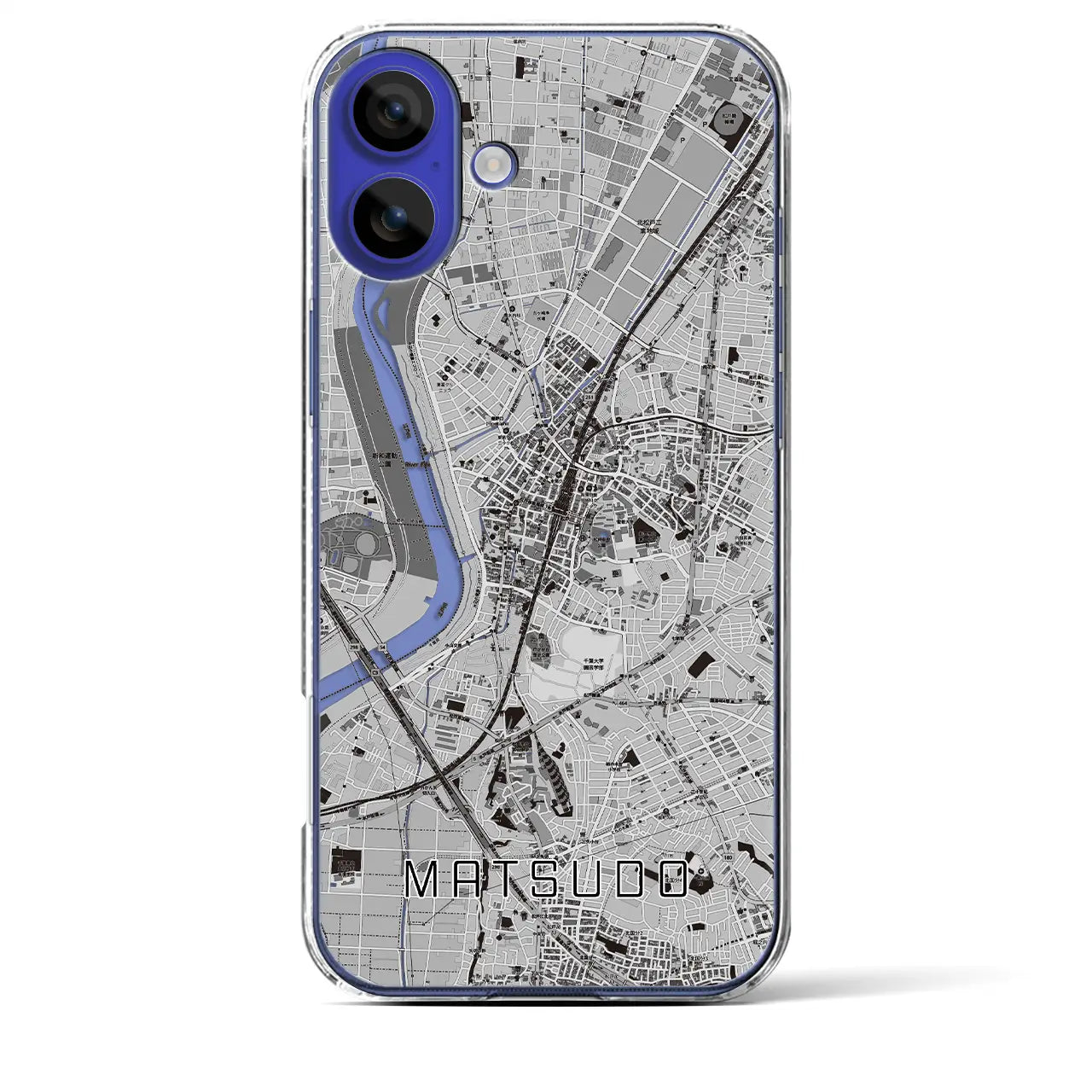 【松戸(千葉県)】地図柄iPhoneケース(クリアタイプ)