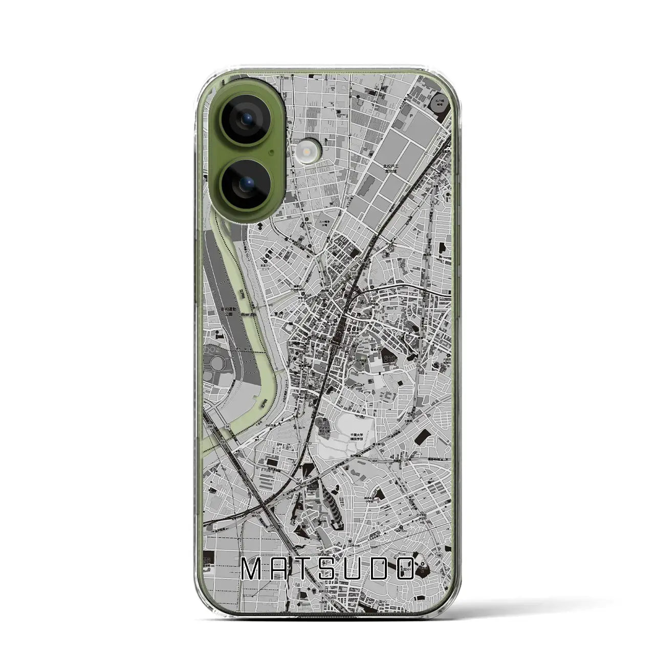 【松戸(千葉県)】地図柄iPhoneケース(クリアタイプ)