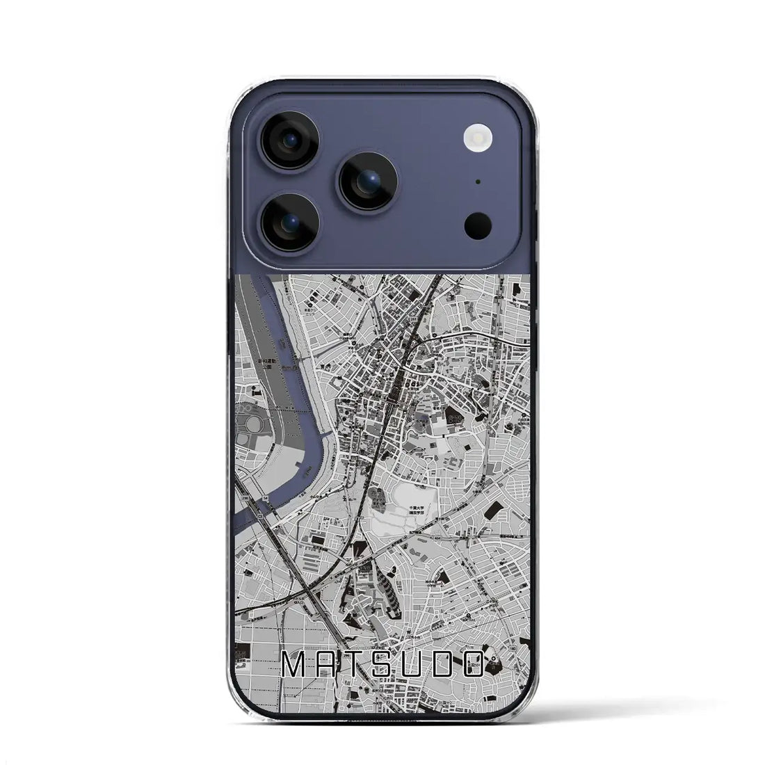 【松戸(千葉県)】地図柄iPhoneケース(クリアタイプ)