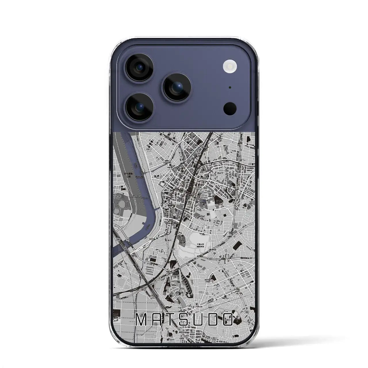 【松戸(千葉県)】地図柄iPhoneケース(クリアタイプ)