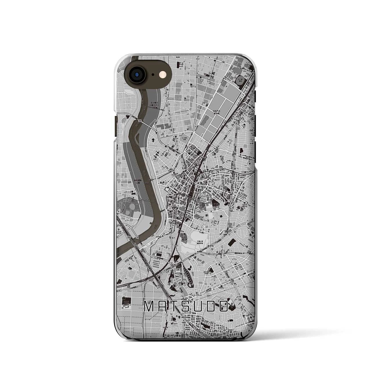 【松戸(千葉県)】地図柄iPhoneケース(クリアタイプ)
