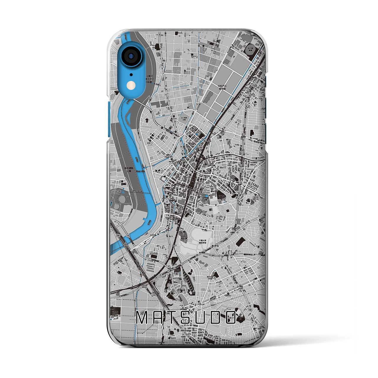 【松戸(千葉県)】地図柄iPhoneケース(クリアタイプ)