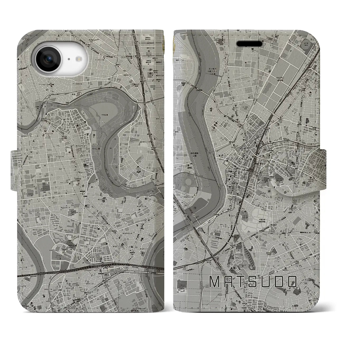 【松戸(千葉県)】地図柄iPhoneケース(手帳タイプ)