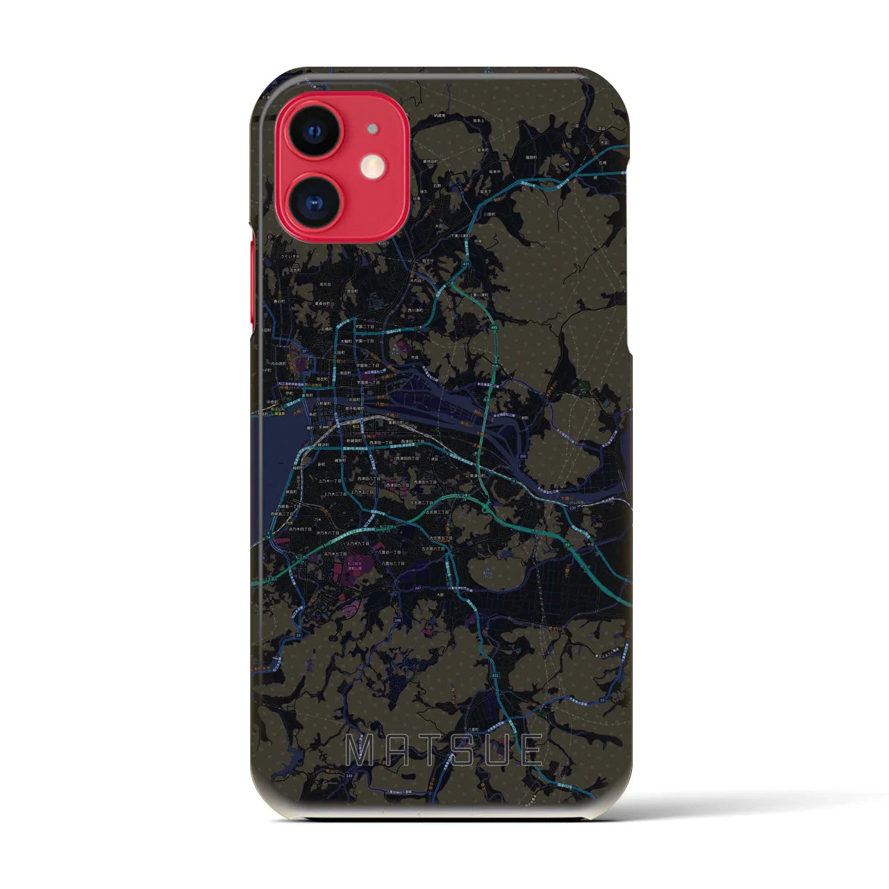【松江(島根県)】地図柄iPhoneケース(バックカバータイプ)