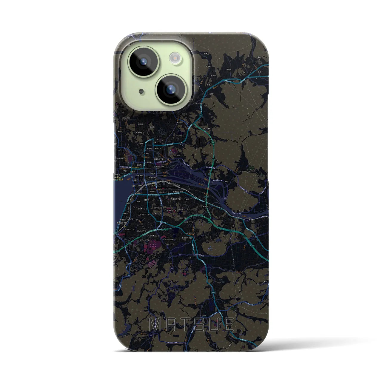【松江(島根県)】地図柄iPhoneケース(バックカバータイプ)
