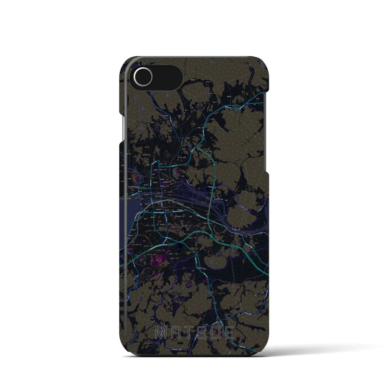 【松江(島根県)】地図柄iPhoneケース(バックカバータイプ)