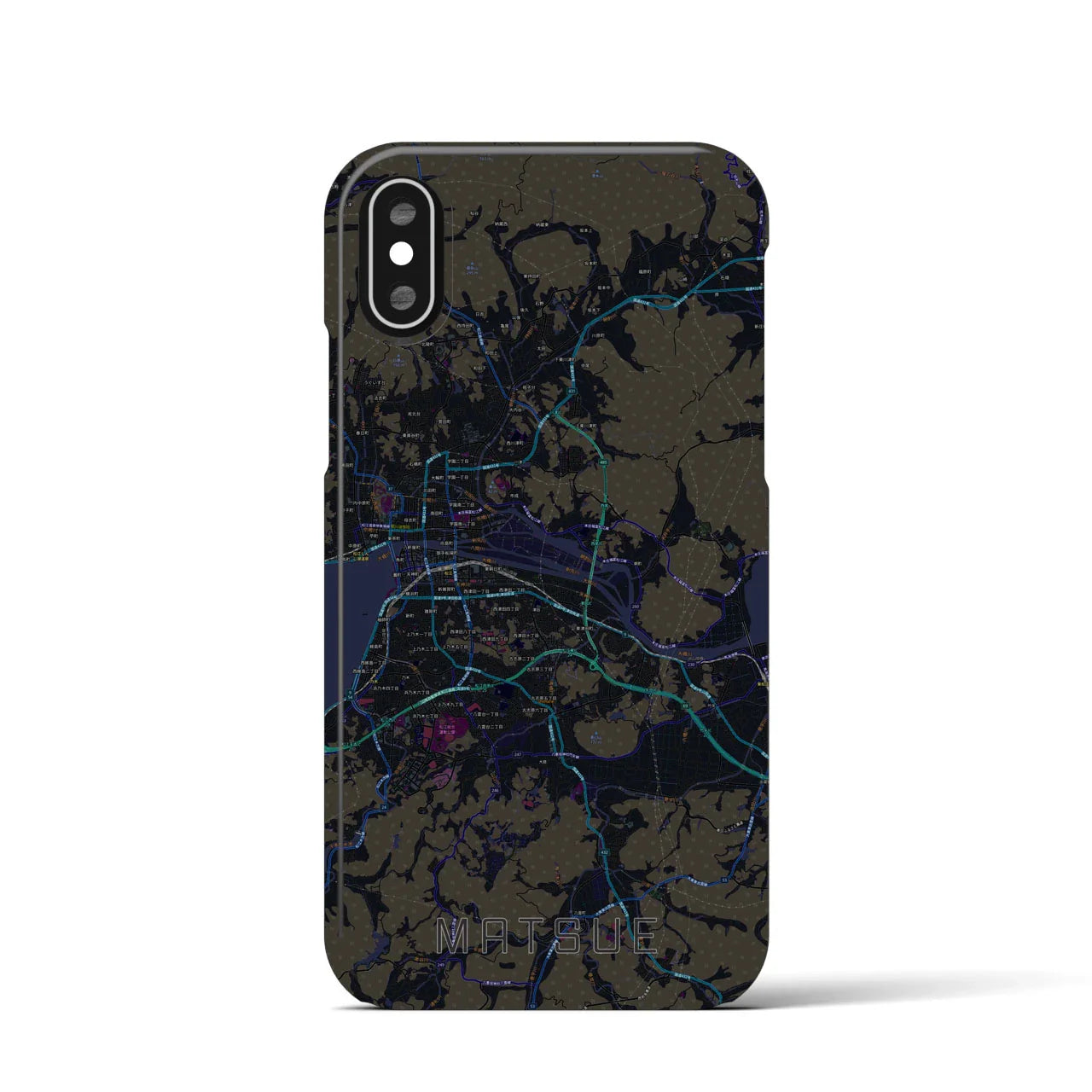 【松江(島根県)】地図柄iPhoneケース(バックカバータイプ)