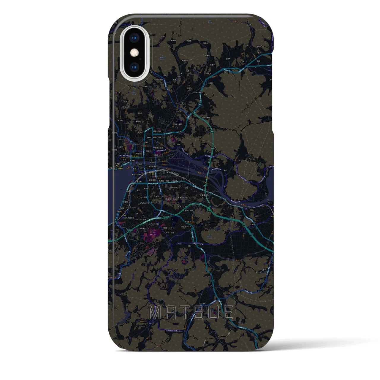 【松江(島根県)】地図柄iPhoneケース(バックカバータイプ)