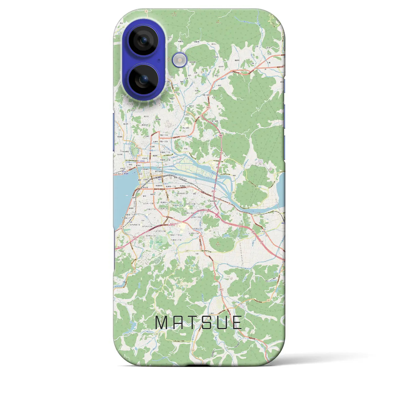【松江(島根県)】地図柄iPhoneケース(バックカバータイプ)ナチュラル・iPhone 16 Pro Max 用