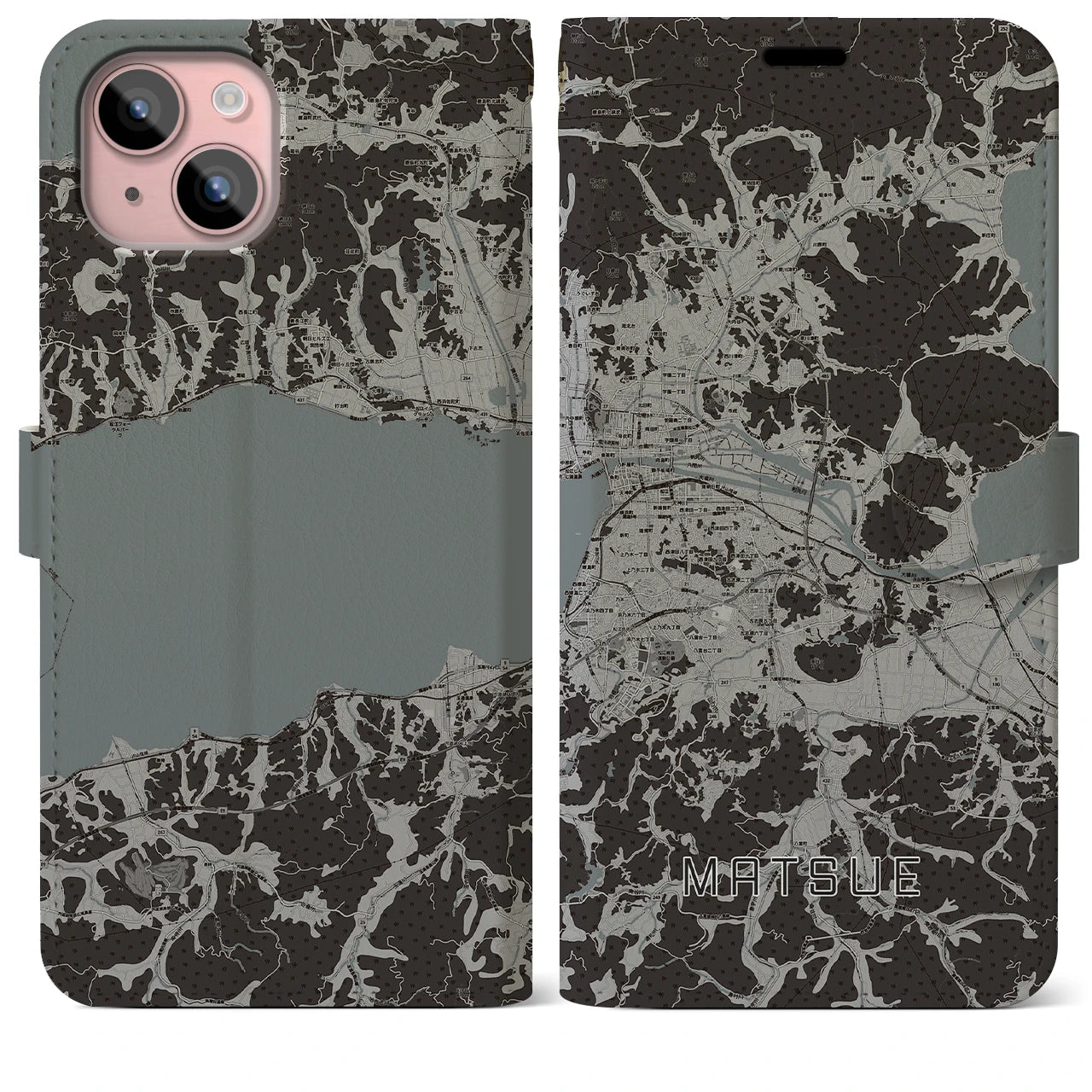 【松江(島根県)】地図柄iPhoneケース(手帳タイプ)