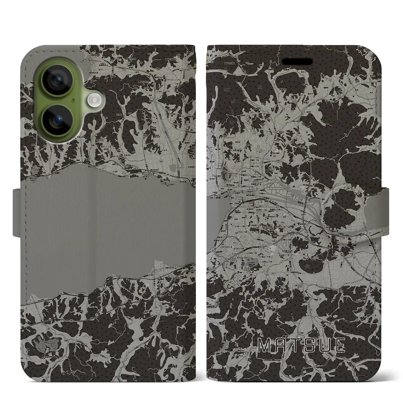 【松江(島根県)】地図柄iPhoneケース(手帳タイプ)