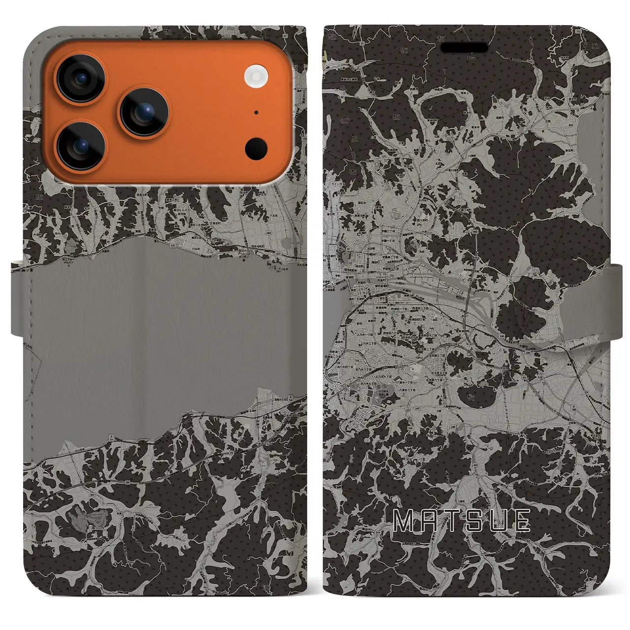 【松江(島根県)】地図柄iPhoneケース(手帳タイプ)