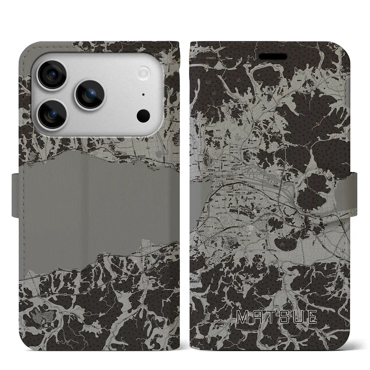 【松江(島根県)】地図柄iPhoneケース(手帳タイプ)