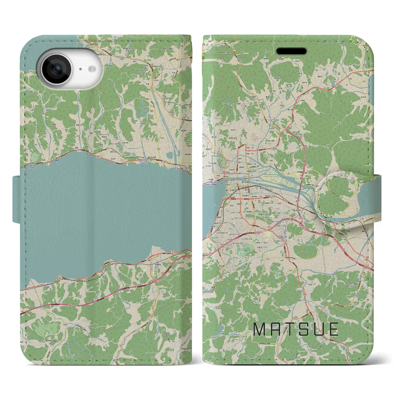 【松江(島根県)】地図柄iPhoneケース(手帳タイプ)